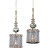 Giverny Mesh Pendant Lamp, Gold or Silver Mesh, Brass Details, Iron Leaf, Glass by Luna Bella