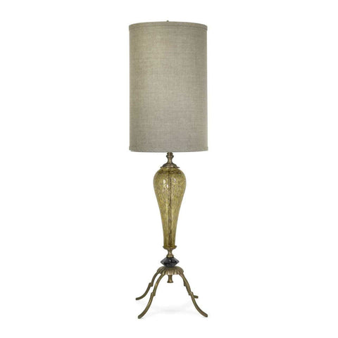 Luna Bella Lylou Table Lamp with Solid Brass and Speckled Tear Shaped Hand Blown Glass Artistic Artisan Designer Table Lamps