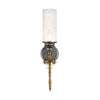 Luna Bella Oskar Wall Sconce in Iron and Brass with Glass Sleeve Artistic Artisan Designer Wall Sconces