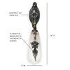 Luna Bella Papillon Wall Sconce with Steel Leaves and Leaded Glass  dimensions