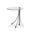 Luna Bella Sandro Glass Top Side Table with Hand Forged Iron Base Artistic Artisan Designer Side Tables