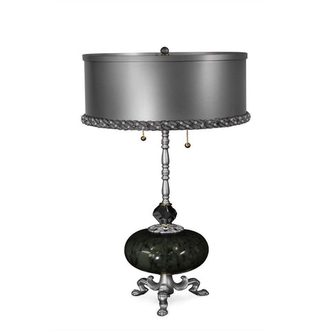 Luna Bella Sinclair Table Lamp with Iron and Brass in Pewter Color Artistic Artisan Designer Table Lamps