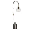Luna Bella Vaulter Rotating Floor Lamp with Hand Forged Iron Steel and Glass Globe Artistic Artisan Designer Floor Lamps