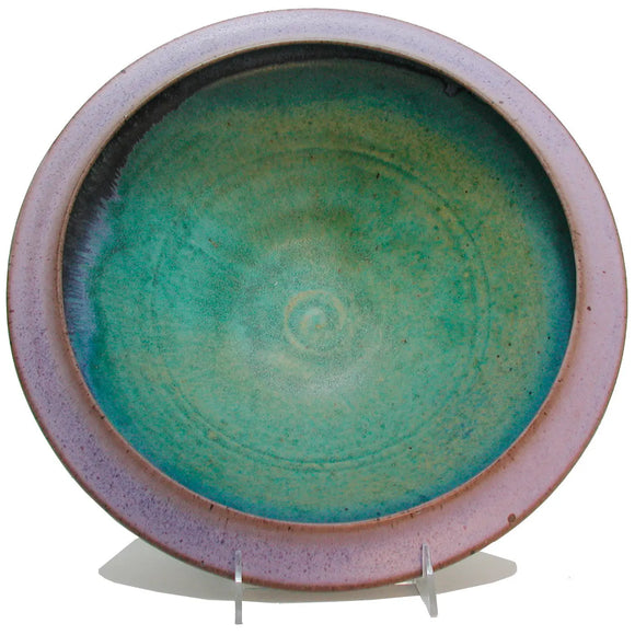 Maishe Dickman Hand Thrown Stoneware Turquoise Serving Bowl, Artistic Artisan Pottery