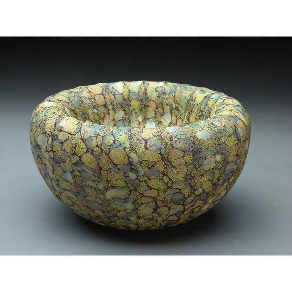 Medium Treasure Bowl in Sandy Handblown Glass Bowl by Thomas Spake Studios Artisan Handblown Art Glass Bowls