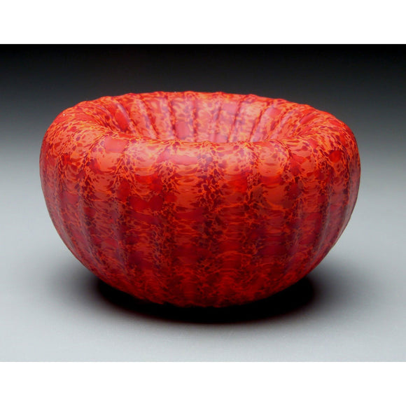 Medium Treasure Bowl in Red Handblown Glass Bowl by Thomas Spake Studios Artisan Handblown Art Glass Bowls