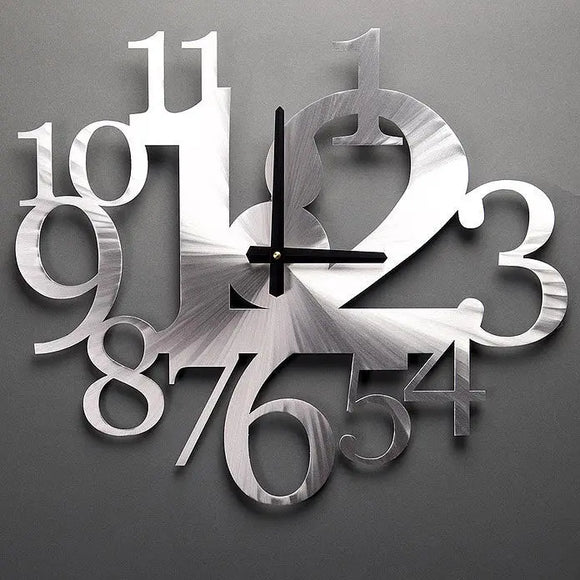 Metal Petal Art by Sondra Gerber Big Time Wall Clock in Brushed Aluminum