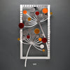 Metal Petal Art by Sondra Gerber Floret in Fall with Glass Wall Art in Orange and Red Artisan Crafted Hand Painted Brushed Aluminum Wall Sculptures