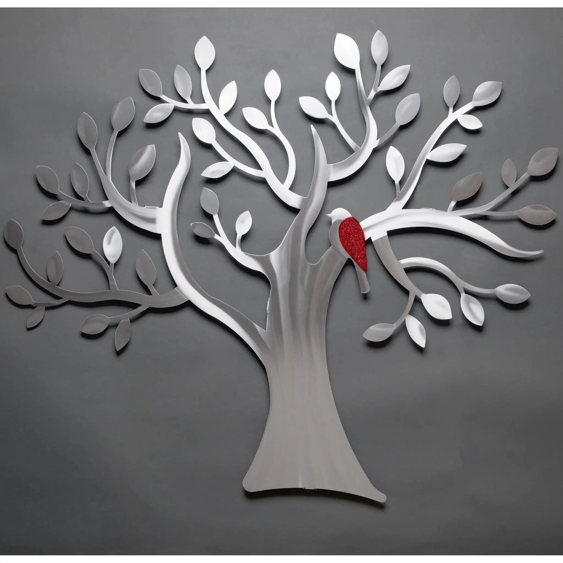 Metal Petal Art by Sondra Gerber Fly Away Tree Hand Painted Brushed Aluminum Wall Sculptures