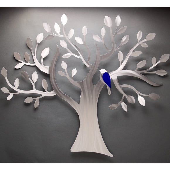 Metal Petal Art by Sondra Gerber Fly Away Tree Hand Painted Brushed Aluminum Wall Sculptures