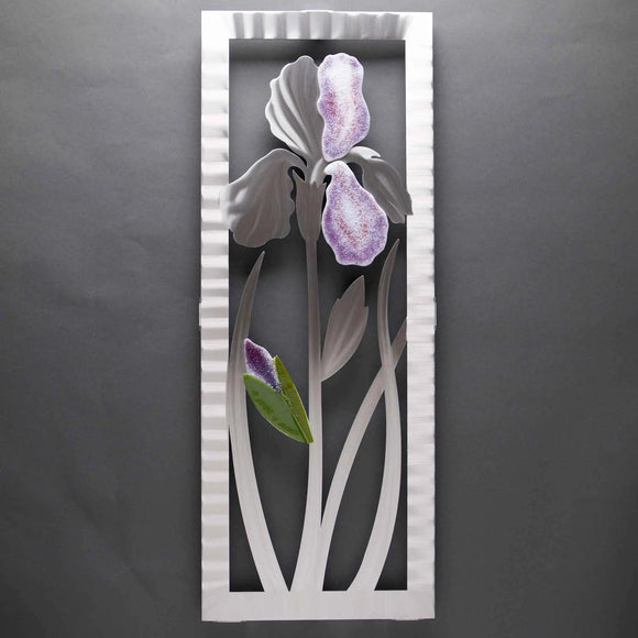 Metal Petal Art by Sondra Gerber Iris Wall Sculpture W022C in Brushed Aluminum