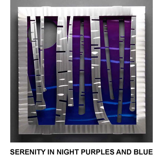 Serenity Wall Sculptures Hand Painted Brushed Aluminum Wall Sculptures, Metal Petal Art by Sondra Gerber Metal Petal Art