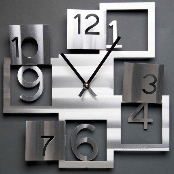 Metal Petal Art by Sondra Gerber Windows Wall Clock C008 Wall Clock in Brushed Aluminum