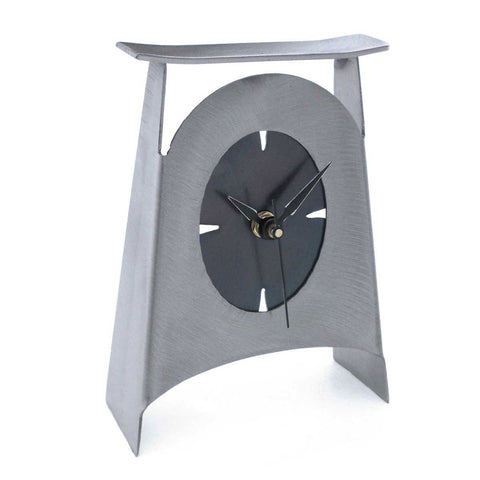 Metallic Evolution Arts and Crafts Steel Clock Artisan Crafted Table Clocks