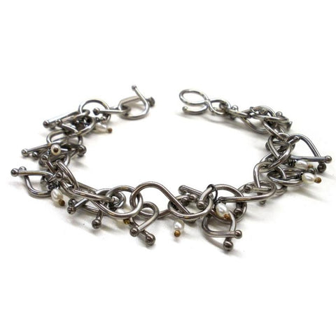 Metallic Evolution Barbell Cluster Bracelet BBCB01 Artistic Artisan Jewelry