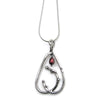 Metallic Evolution Dewdrop Stainless Steel and Semi Precious Stone Pendant Necklace Artisan Crafted Jewelry