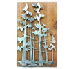 Metallic Evolution Handcut Forest Steel Art Panel on Wood Artisan Crafted Sculptural Wall Art