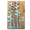 Metallic Evolution Handcut Forest Steel Art Panel on Wood Artisan Crafted Sculptural Wall Art