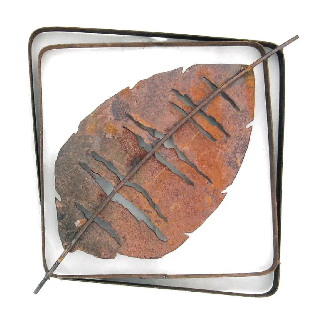 Metallic Evolution Outdoor Aspen Leaf Steel Frame XL LFRX-02, Small LFR-02, Artistic Artisan Sculptural Metal Wall Art