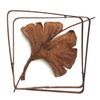 Metallic Evolution Outdoor Gingko Leaf Steel Frame XL LFRX-07, Small LFR-07, Artistic Artisan Sculptural Metal Wall Art