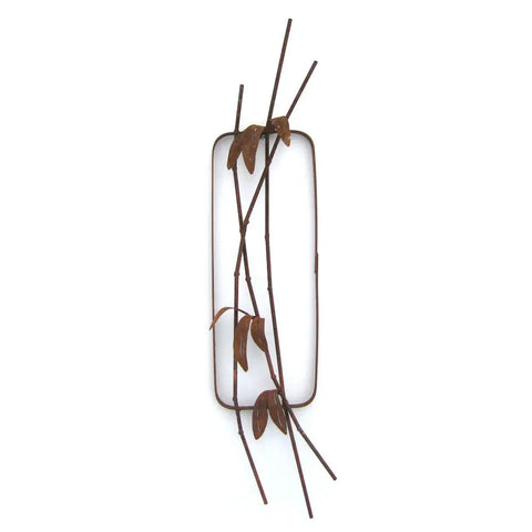 Metallic Evolution Outdoor Steel Bamboo Wall Sculpture WSB-02, Artistic Artisan Metal Wall Art