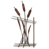 Metallic Evolution Outdoor Steel Bulrush Fence Sculpture FNC-02, Artistic Artisan Metal Wall Art