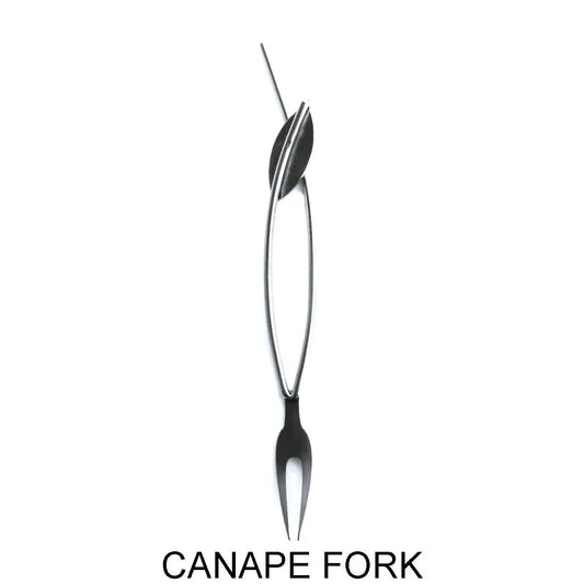 Metallic Evolution Stainless Steel Kitchen and Serving Utensils Set Appetizer Fork Canape Fork Cocktail Fork Olive Spoon Pate Knife and Chutney Spoon Artisan Crafted Servingware
