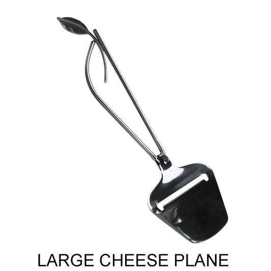 Metallic Evolution Stainless Steel Kitchen and Serving Utensils Set Large Cheese Plane Small Cheese Plane Large Cheese Knife and Small Cheese Knife Artisan Crafted Servingware