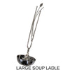 Metallic Evolution Stainless Steel Kitchen and Serving Utensils Set Large Soup Ladle Small Soup Ladle and Sauce Ladle Artisan Crafted Servingware