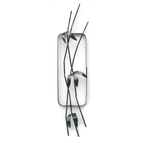 Metallic Evolution Steel Bamboo Wall Sculpture WSB-01, Artistic Artisan Metal Wall Art