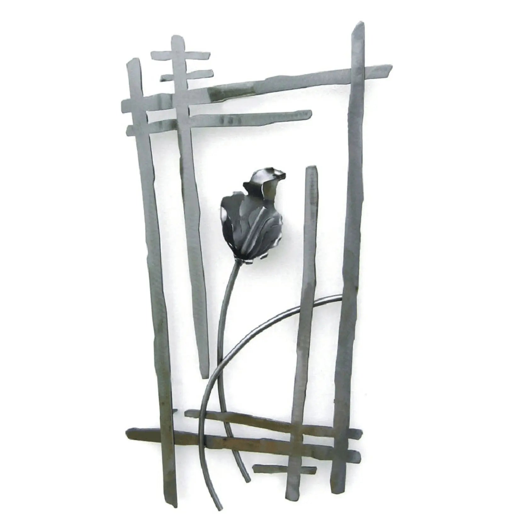 Metallic Evolution Steel Lily Wall Flower Sculpture WFL-830, Artistic Artisan Metal Wall Art