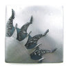 Metallic Evolution Steel Summer Tile TLSU-66, Artistic Artisan Sculptural Metal Wall Art