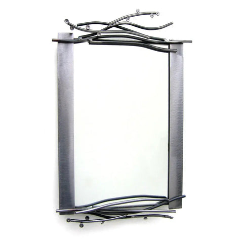 Metallic Evolution Steel Twig Mirror Large MTW-523, Small MTW-115, Artistic Artisan Designer Mirrors