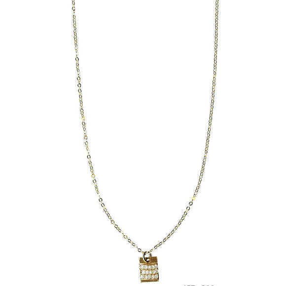 Michelle Pressler Jewelry Bars Necklace 4986 with White Natural Zircon Artistic Artisan Designer Jewelry
