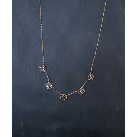 Michelle Pressler Box Necklace 4614 with Hematite Beads Artistic Artisan Designer Jewelry