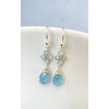 Michelle Pressler Clover Earrings 4715 with Natural Blue Zircons and Aqua Chalcedony Drops Artistic Artisan Designer Jewelry