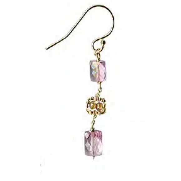 Michelle Pressler Jewelry Earrings 4680 with Pink Topaz and Zircon Artistic Artisan Crafted Jewelry