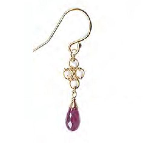 Michelle Pressler Jewelry Earrings 4715 with Opal and Mahaia Garnet Artistic Artisan Crafted Jewelry