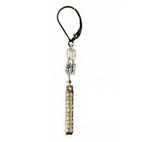 Michelle Pressler Jewelry Earrings 5143 with Sapphire and White Zircon Artistic Artisan Crafted Jewelry