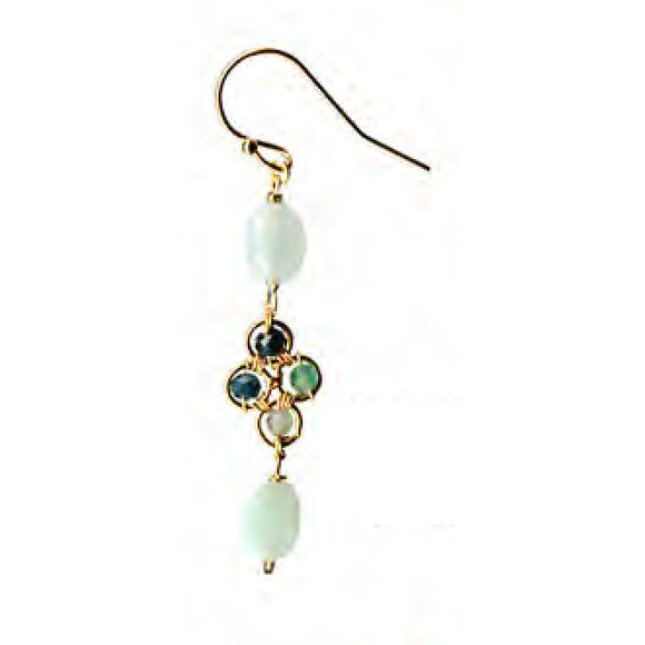 Michelle Pressler Earrings 5283 with Chrysophase and Grandidierite Artistic Artisan Designer Jewelry
