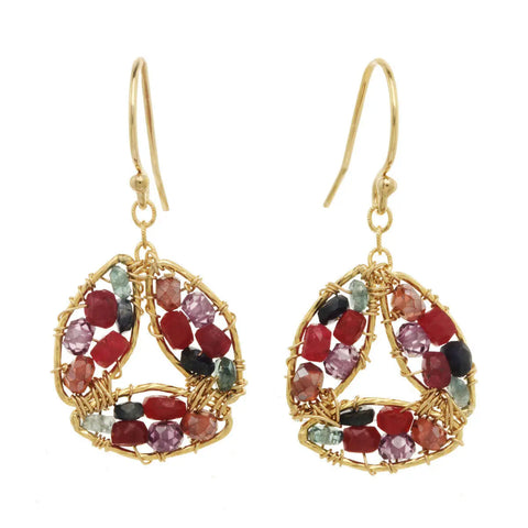 Michelle Pressler Jewelry Earrings Amethyst and Ruby 2846, Artistic Artisan Designer Jewelry