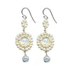 Michelle Pressler Jewelry Earrings Moonstone Pearl and White Topaz B15, Artistic Artisan Designer Jewelry