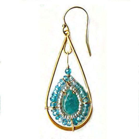 Michelle Pressler Jewelry Turquoise Mix Earrings 2499A Artistic Artisan Designer Jewelry