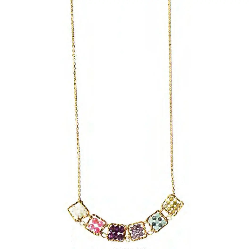 Michelle Pressler Jewelry Necklace 4440 SM with Opal, Moonstone Garnet Multispinel and Sapphire Artistic Artisan Crafted Jewelry