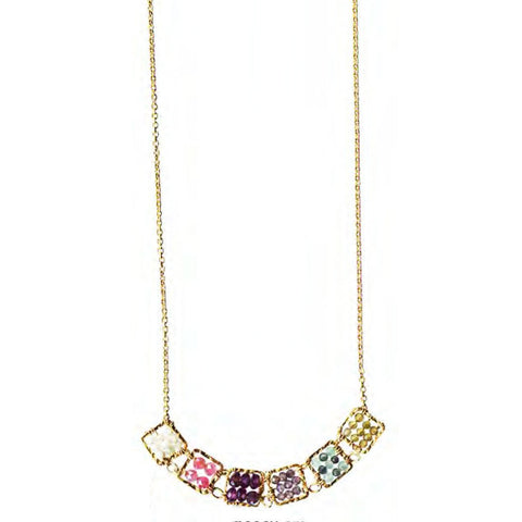 Michelle Pressler Jewelry Necklace 4440 SM with Opal, Moonstone Garnet Multispinel and Sapphire Artistic Artisan Crafted Jewelry
