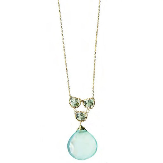 Michelle Pressler Jewelry Necklace 4613A with Sapphire, Opal and Chalcedony Artistic Artisan Crafted Jewelry