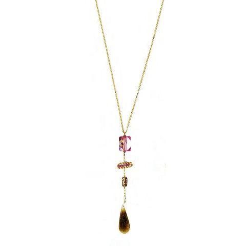 Michelle Pressler Jewelry Necklace 5042 with Pink Topaz Artistic Artisan Crafted Jewelry