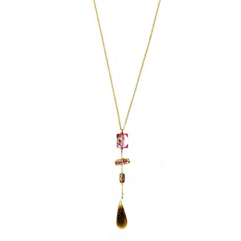 Michelle Pressler Jewelry Necklace 5042 with Pink Topaz Artistic Artisan Crafted Jewelry
