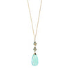 Michelle Pressler Necklace 5270 A with Chalcedony Grandidierite and Aqua Chalcedony Artistic Artisan Designer Jewelry