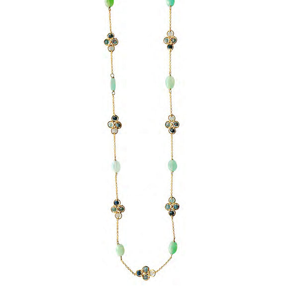 Michelle Pressler Necklace 5279 with Chrysoprase  and Grandidierite Artistic Artisan Designer Jewelry